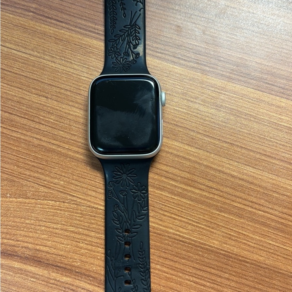 Apple Black Smartwatch with Floral Band